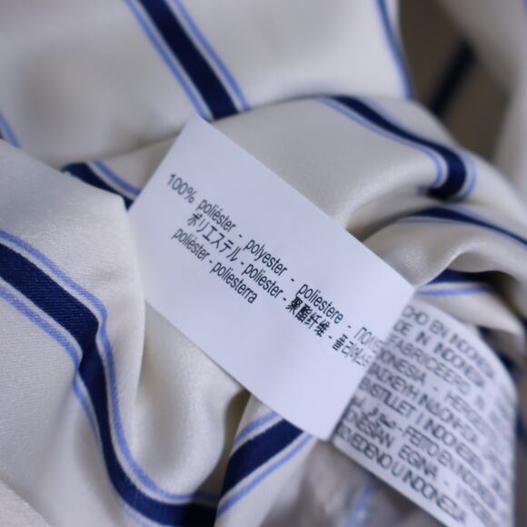 ZARA NWT Wide Sleeve Striped Blouse Blue Ivory Button Up Pinstripe Women's S - Picture 11 of 12